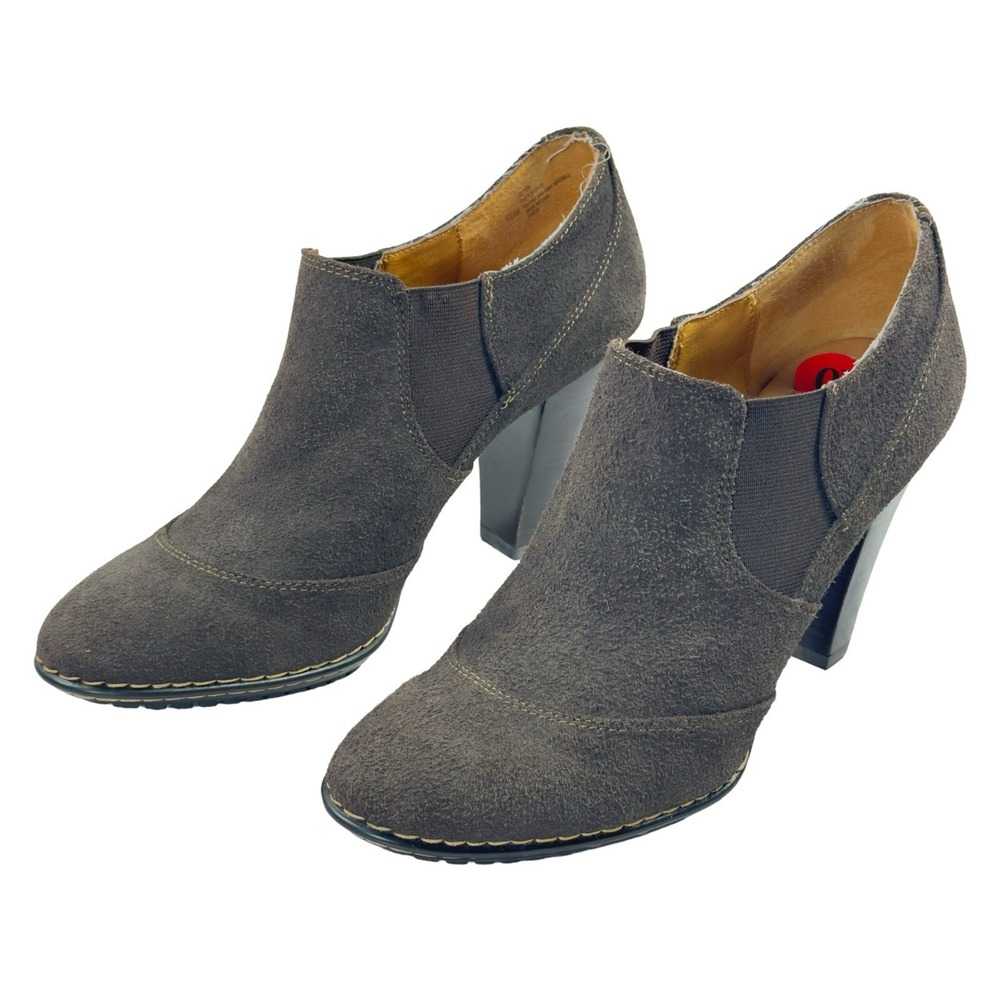 Sofft Booties Ankle Simola Kenya Womens Sz 10M Brown Suede Leather Chunky Heels